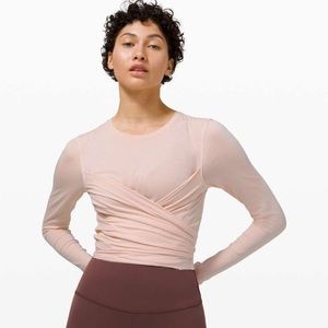 LULULEMON GATHER AND GROW LONG SLEEVE FEATHER PINK SZ 6